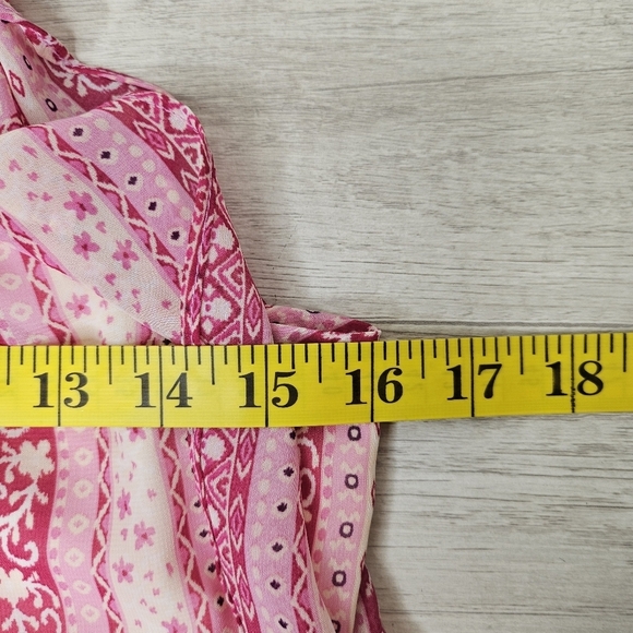 The Children's Place Girls Pink Beige Striped Ruffle Elastic Waist Dress Size 16 - Picture 8 of 13